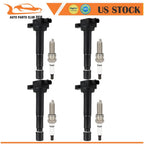 Set of 4 Ignition Coils and 4 Spark Plugs for Honda Crosstour (2012–2015)