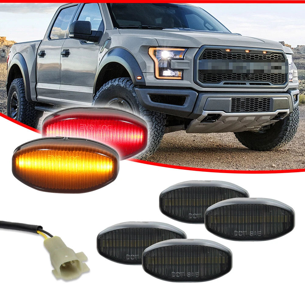 Set of 4 Smoked Lens Wheel Fender Side Marker Lights for Ford Raptor