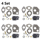 Set of 4 Carburetor Repair Kits for Briggs & Stratton 494624 495606 (3-5HP)