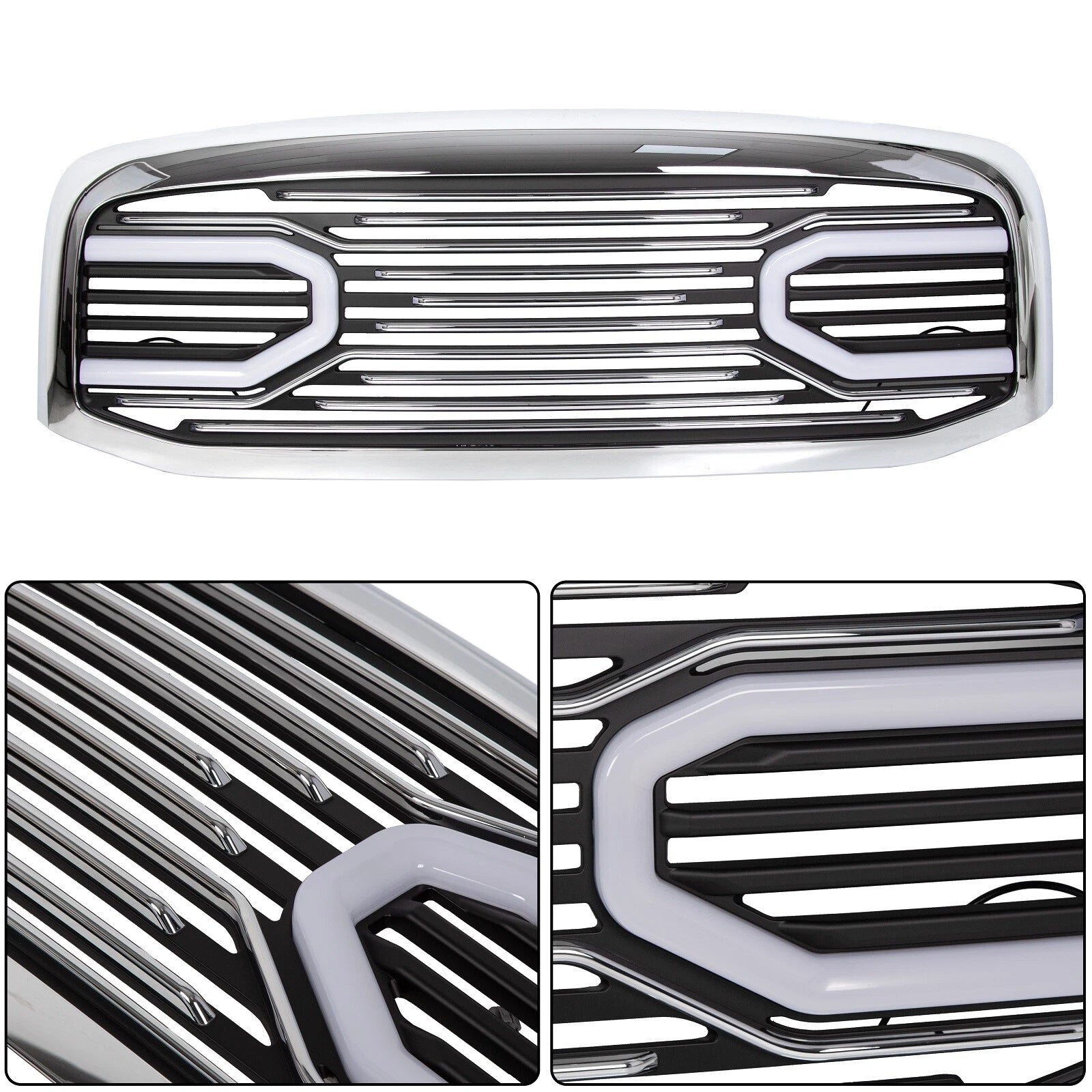 Chrome Grille Shell Light for Dodge RAM 1500 2500 3500 (2006–2009)
