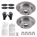 Rear Drilled Slotted Brake Rotors and Pads for Subaru Forester (2014–2018)