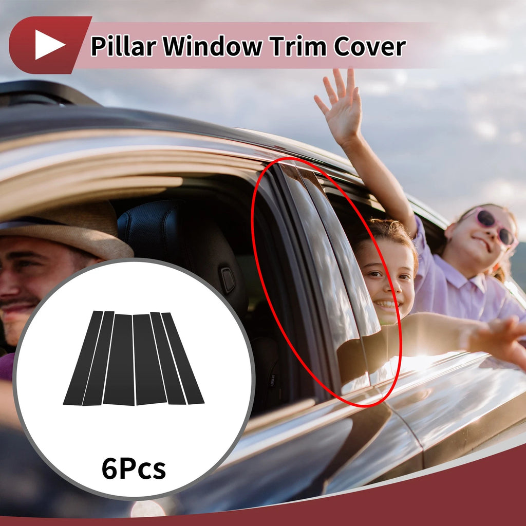 6 Pcs Car Door Pillar Window Trim for Toyota Noah (2020–2023) Black