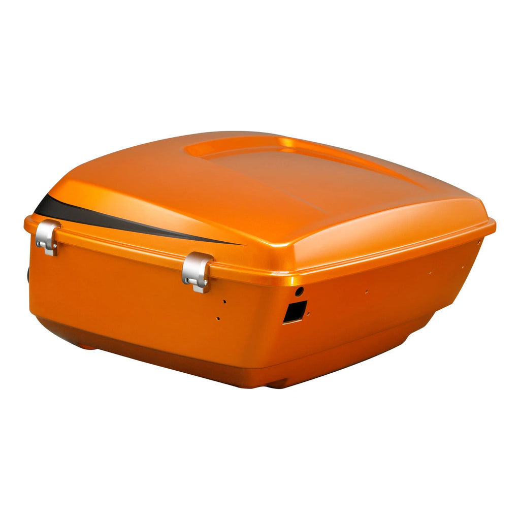 King Trunk for Harley Electra Glide Road 2014–2025 Scorched Orange/Black Denim