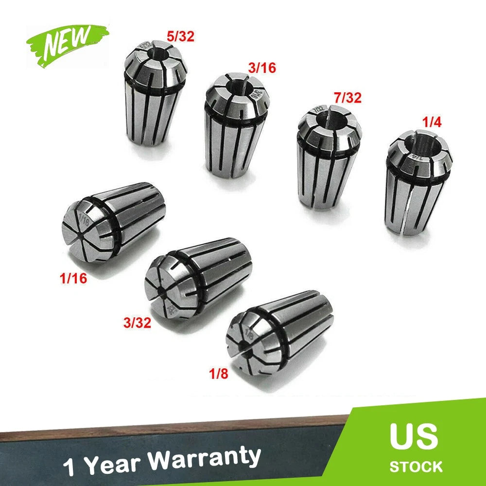 7PC ER11 Spring Collet Kit for CNC Milling Lathe Engraving Machine