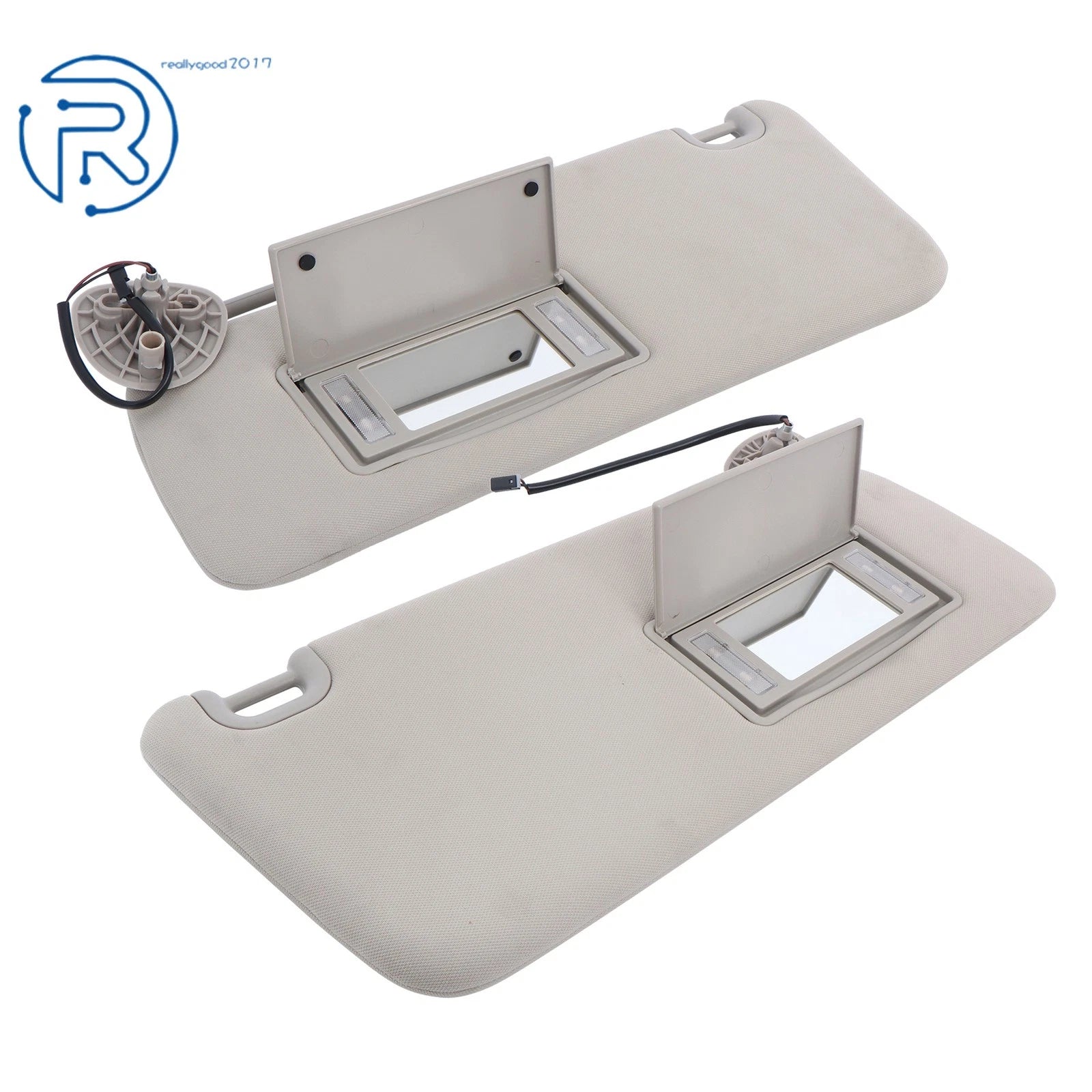 Sunvisor Set for Ram 1500 2500 3500 (2013-2018) Gray Plastic