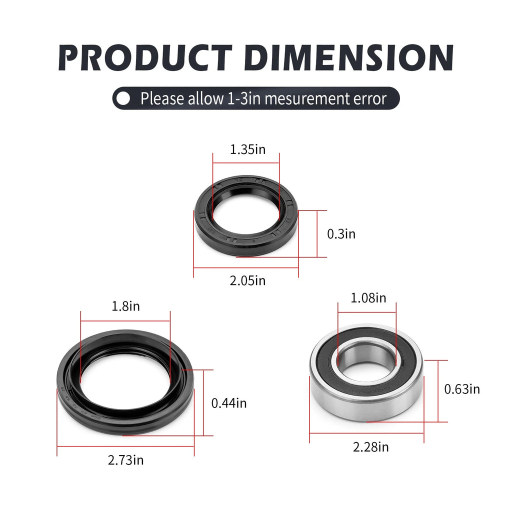 Rear Brake Drum Bearing Seals Kit for Yamaha Wolverine 350 YFM350 (2006–2009)