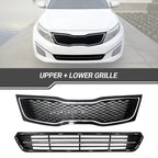 Front Bumper Upper & Lower Radiator Grille Chrome for Kia Optima (2014–2015)