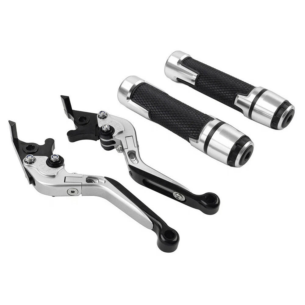 Silver Extendable Brake Clutch Levers Set for Suzuki GSR750 (2011–2016)