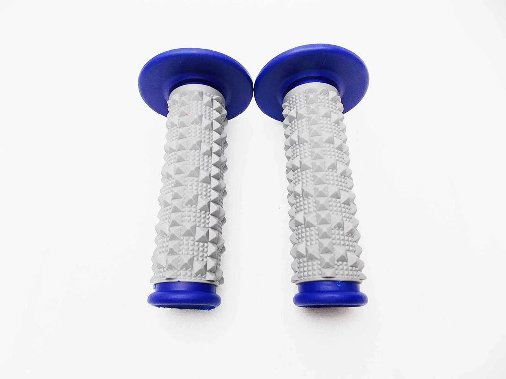Blue Grey Diamond Handlebar Grip Set for Suzuki RM500