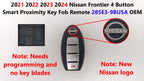 4 Button Smart Proximity Key Fob Remote for Nissan Frontier (2021–2025) 285E3-9BU5A