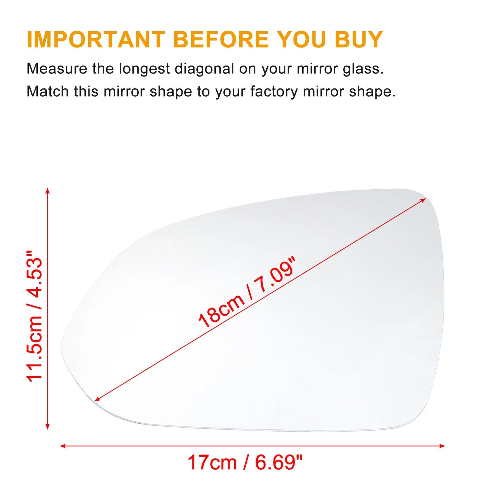 Heated Mirror Glass for Kia Rio (2018–2022) No. 87611H8030, 745060451095