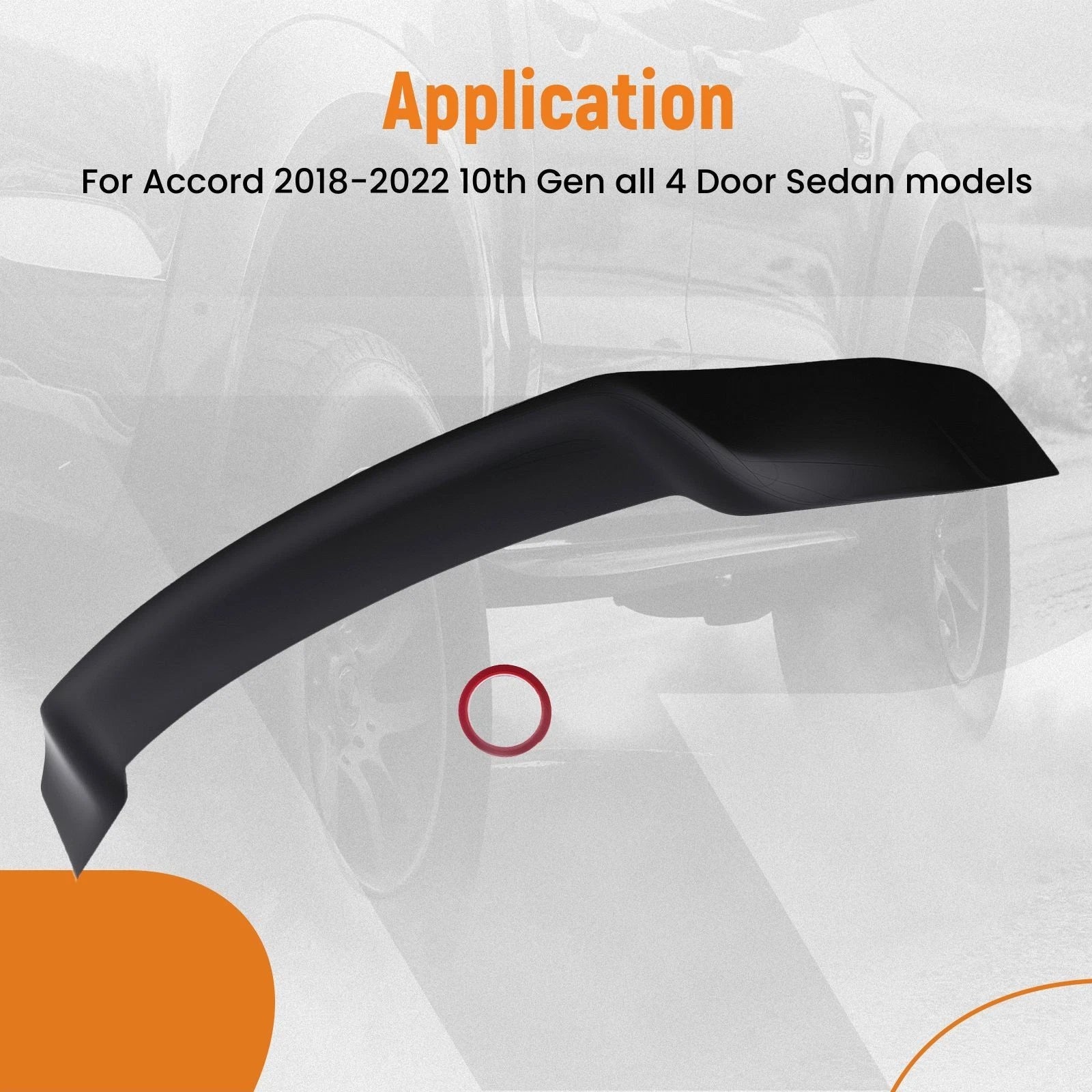 Trunk Spoiler Wing for Honda Accord Sedan (2018–2022) Gloss Black