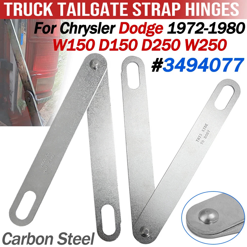 Tailgate Hinge Straps 3494077 for Dodge Ram W150 D150 D250 W250 (1972–1980)