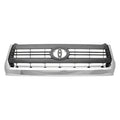 Replacement Black Chrome/Matte Plastic Grille w/Emblem Hole-See Compatible Chart