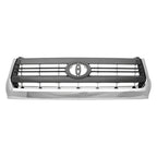 Replacement Black Chrome/Matte Plastic Grille w/Emblem Hole-See Compatible Chart