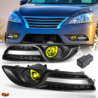 Set of 2 Amber Lens Fog Lights with Switch for Nissan Sentra (2013–2016)
