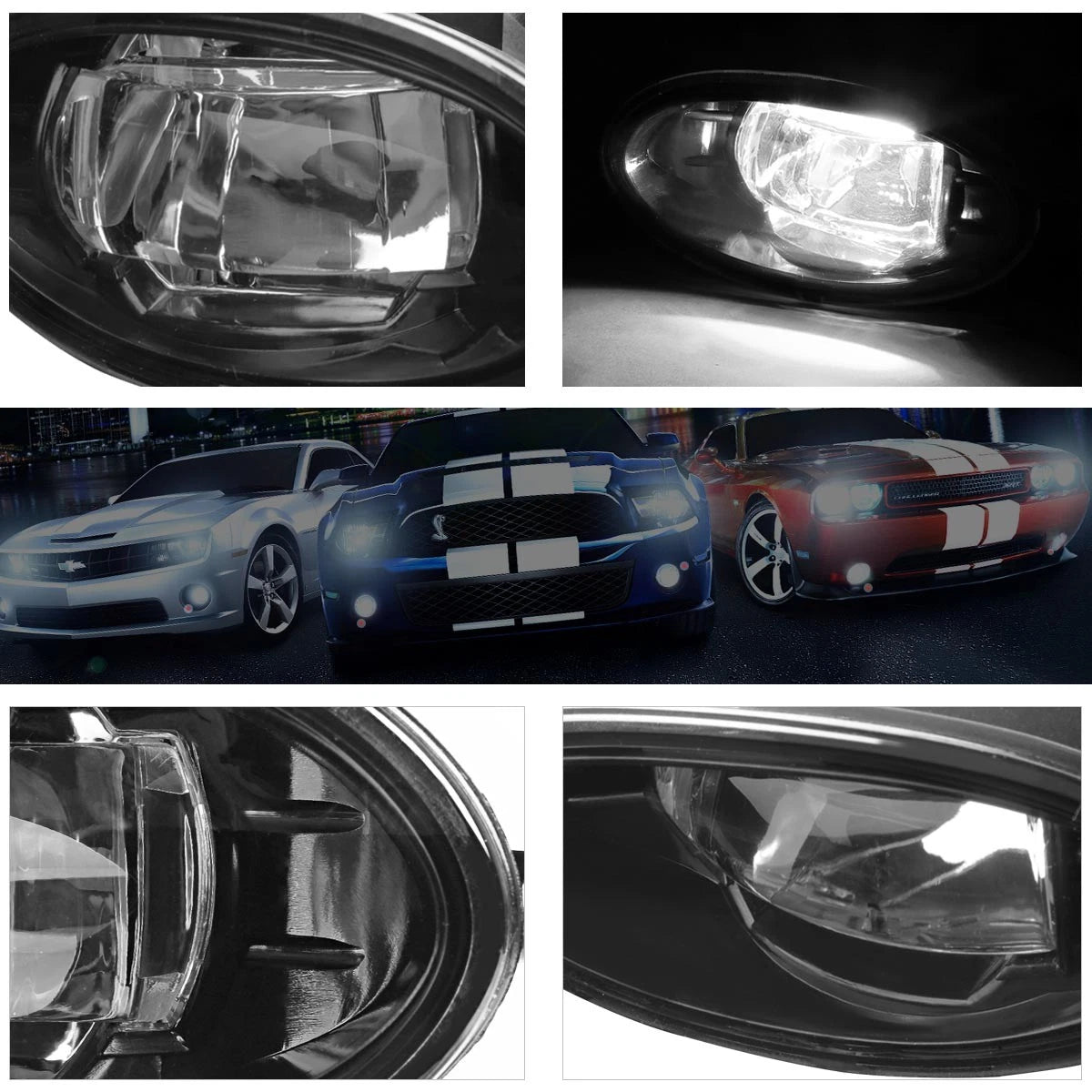 Clear Lens Front Driving Fog Lights for Honda Civic/Accord (2008–2013)