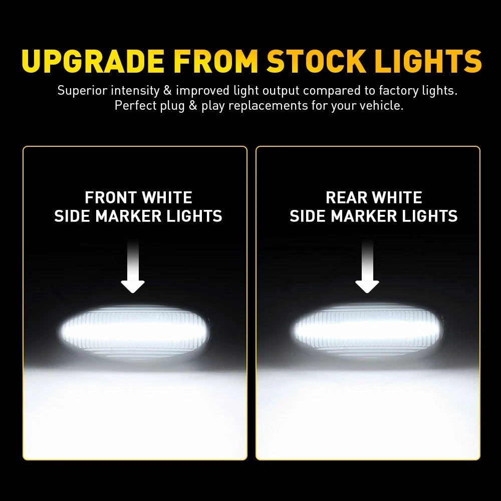 White LED Side Marker Lights for Chevy Silverado 1500 2500 HD (2001–2007)