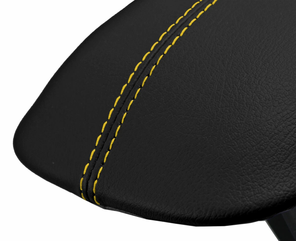 Console Lid Pull Over Cover for Ford Mustang (2015–2020) Yellow Stitch