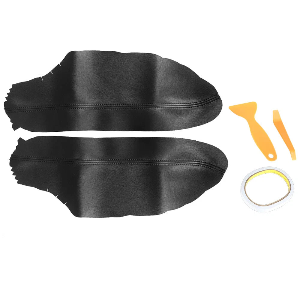 Black Leather Front Door Panels Armrest Cover for Honda Accord (2008–2012)