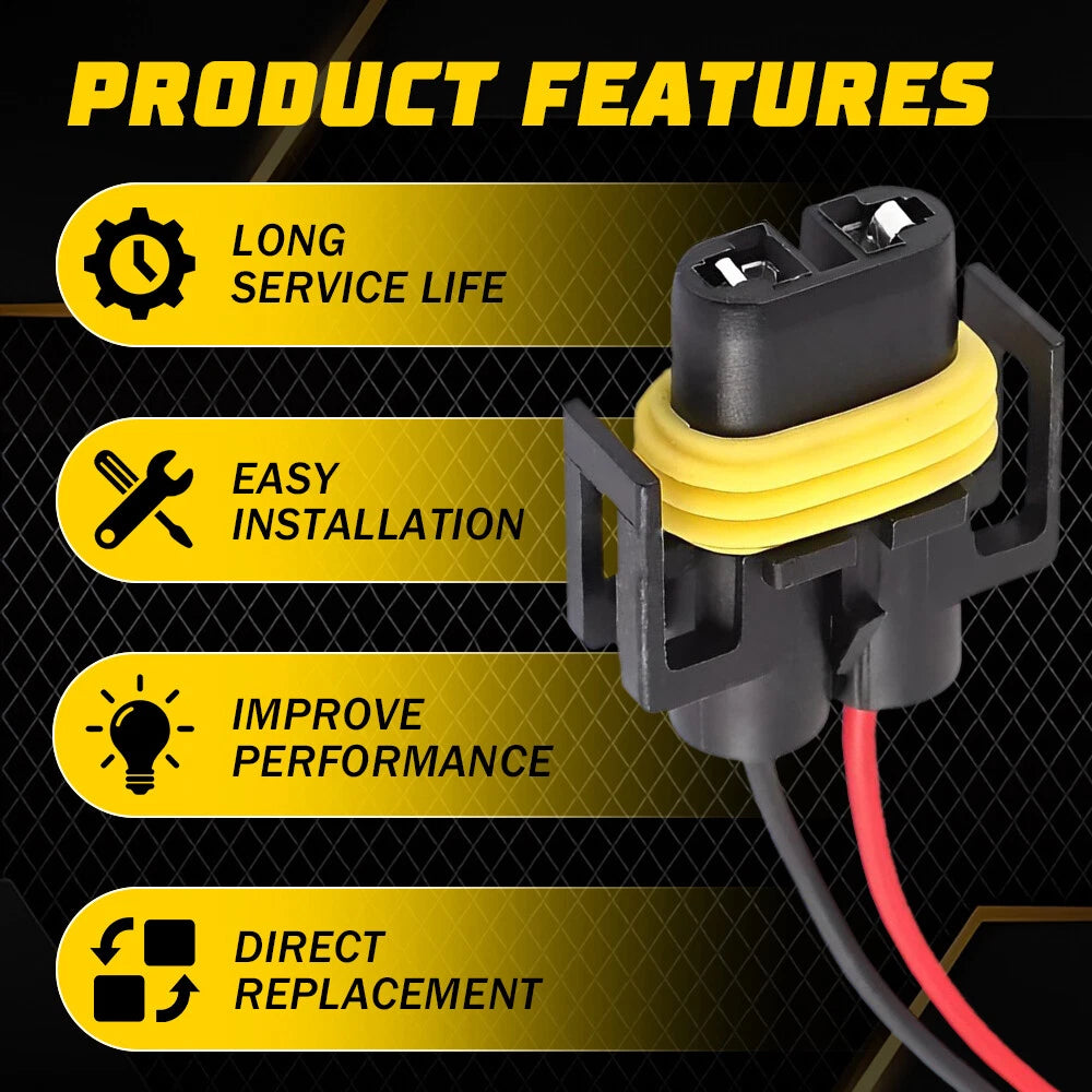 H11 Wire Pigtail Connector for Headlight Low Beam Socket (Universal)