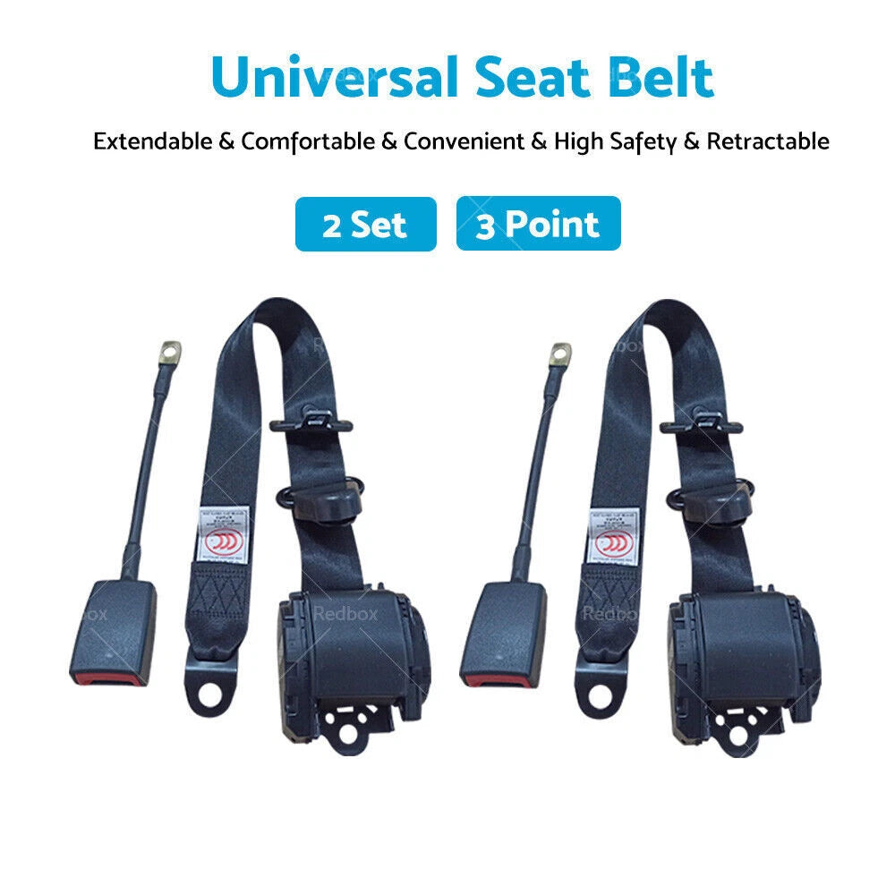 2 Sets 3 Point Retractable Safety Seat Belt for Holden Rodeo