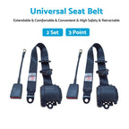 2 Sets 3 Point Retractable Safety Seat Belt for Holden Rodeo