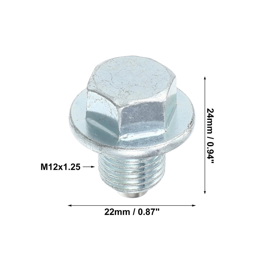 2 Pcs M12x1.25 Engine Oil Drain Plug Screw w/Seal Ring for Lexus 