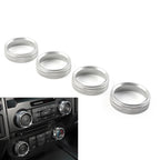 Set of 4 Air Conditioner Switch CD Button Ring Knob Trim for Ford F150 (2015–2020)