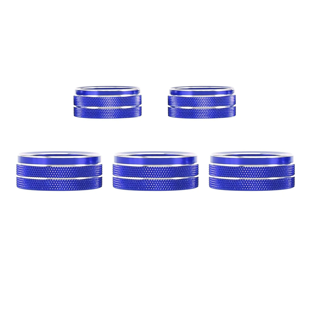 5pcs Air Conditioner Volume Switch Knob Cover Ring Blue for Honda 