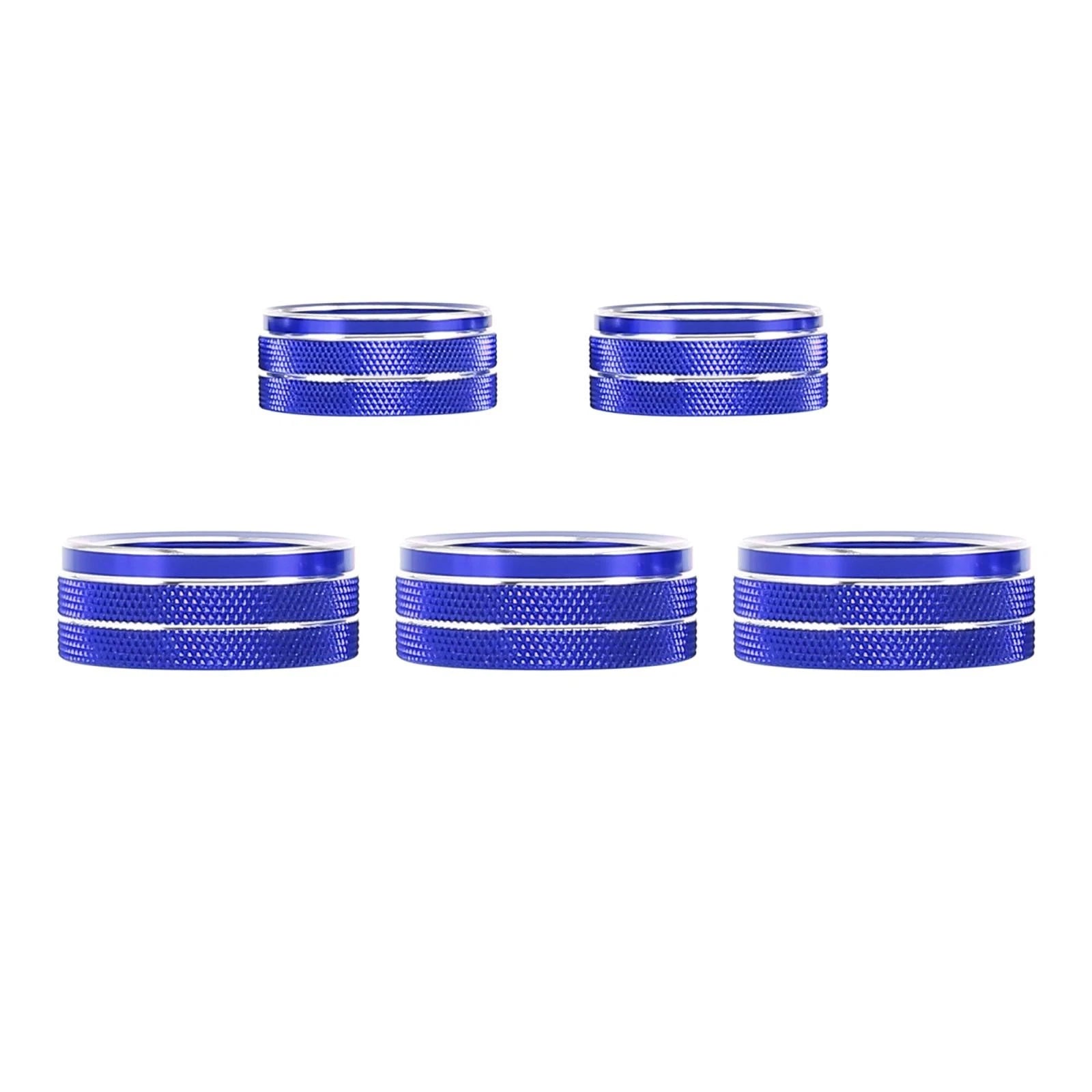 5pcs Air Conditioner Volume Switch Knob Cover Ring Blue for Honda 