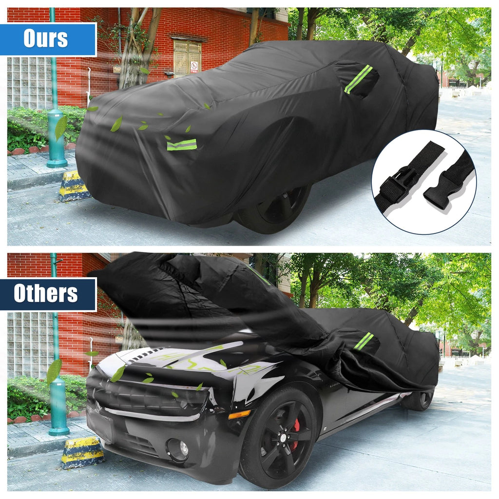 1 Pcs Waterproof Car Cover for Chevy Camaro (2010–2021) with Zipper Black