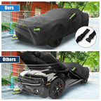 1 Pcs Waterproof Car Cover for Chevy Camaro (2010–2021) with Zipper Black