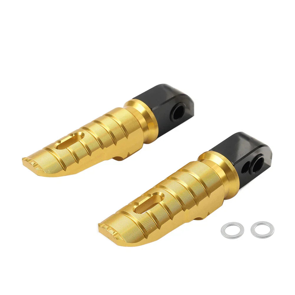 Gold Rear Passenger Foot Pegs for Daytona 660, T100 (2018-2024), T120 (2016-2024)