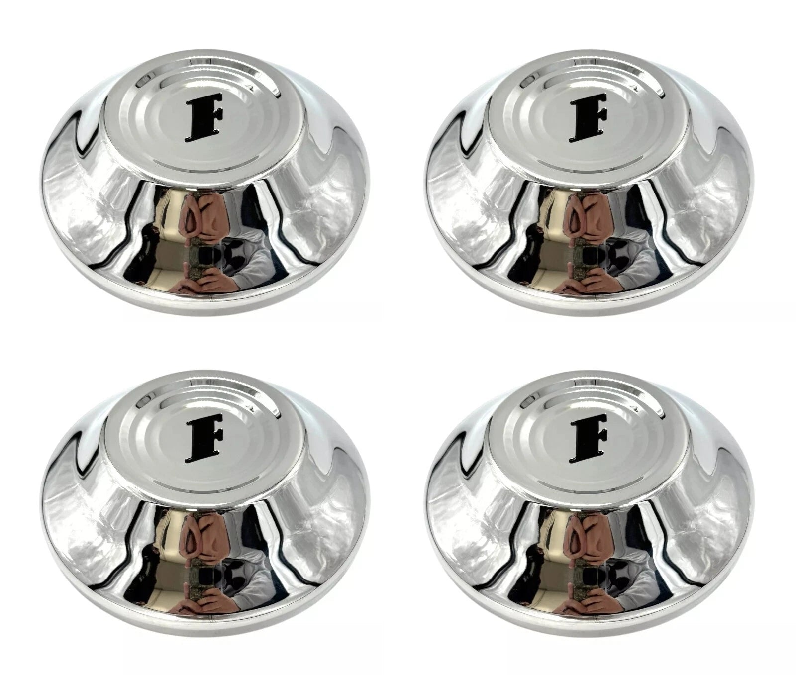 Polished Stainless Steel Hubcaps Replacement Set for 1951 Ford Passenger Car