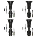 Set of 4 NGK Iridium IX Spark Plugs & Denso Coil Boots for Cobalt Malibu G5 Vue (2005–2010)