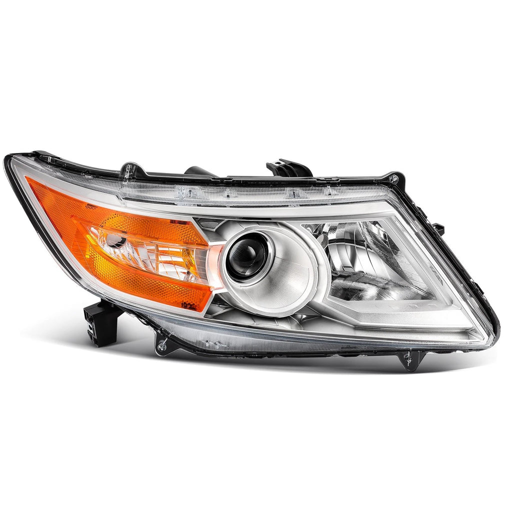 Chrome Amber Halogen Headlights Assembly Pair for Honda Odyssey (2011–2017)