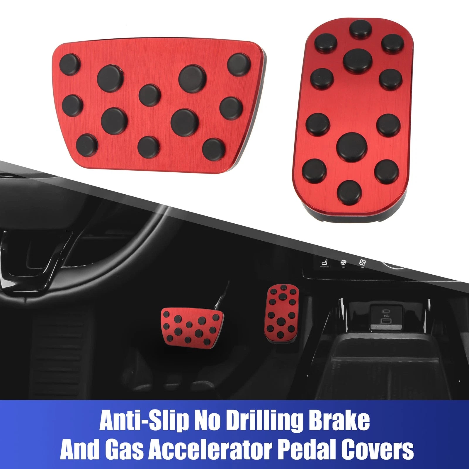 Set of 4 Brake Pedal Pads Cover Anti-Slip for Toyota Alphard 