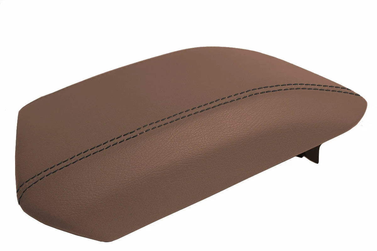 Center Console Armrest Cover for Ford Explorer (2011–2019) Pecan Black Stitch