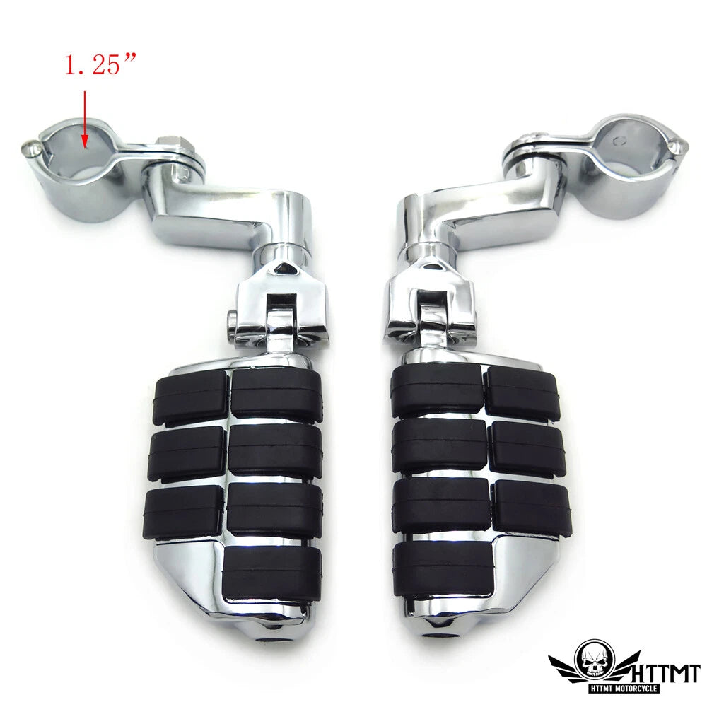 1 1/4" Wing Foot Pegs Clamps for Harley Sportster Touring Dyna
