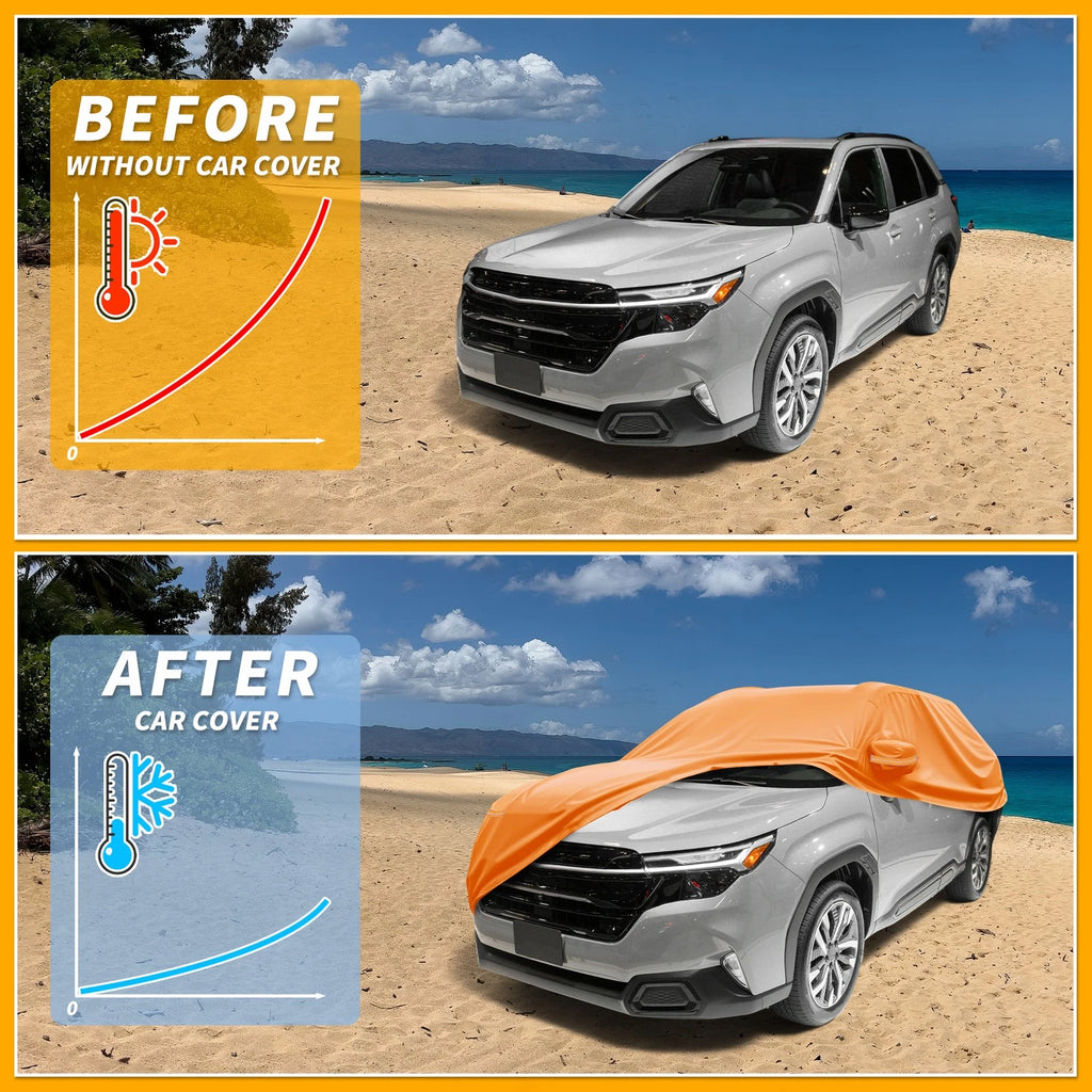Waterproof Car Cover for Subaru Forester (210D-PU, Orange)
