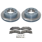 Set of 2 DuraGo Rear Rotors & TRW Pro Metallic Disc Brake Pads for GMC Savana 3500 (2009–2017)