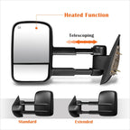 Power Heated Black Side Towing Mirrors for Chevy Silverado/GMC Sierra (2007–2014)