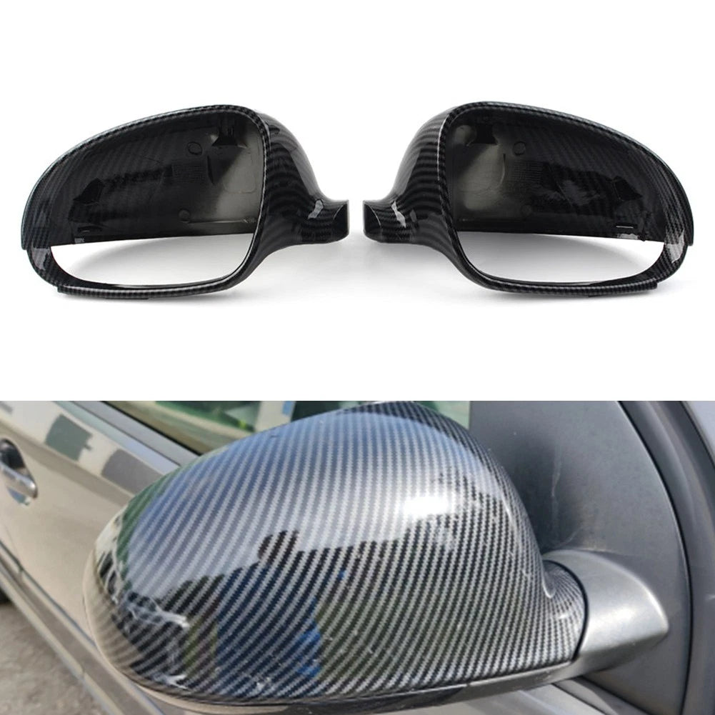 Rear View Mirror Cover Cap for VW Golf 5, EOS, Jetta, Passat (2003–2009) - Carbon Fiber Look
