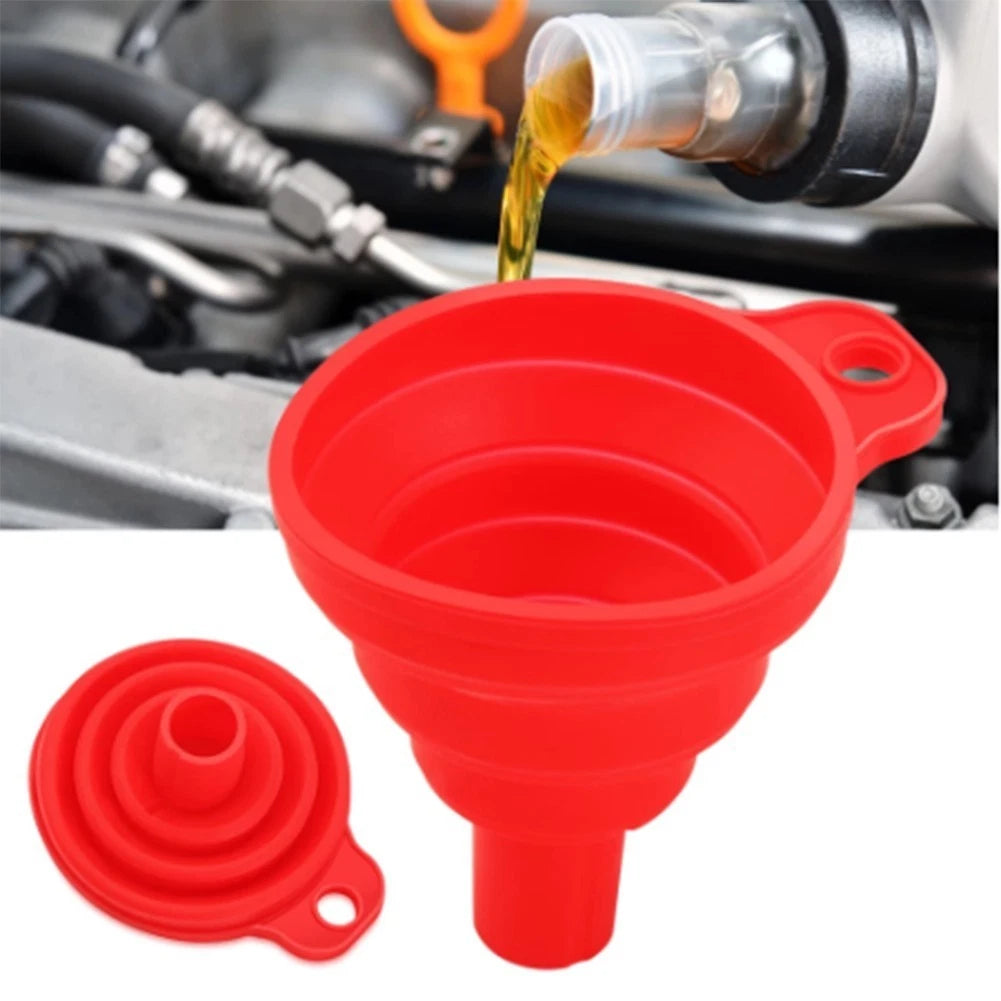 Collapsible Silicone Car Funnel for Oil - Space Saving Design