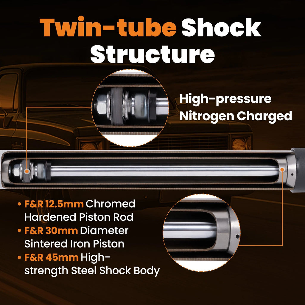 5" Front 7" Rear Drop Shock Coil for Chevrolet C10 GMC C15 2WD (1973–1987)