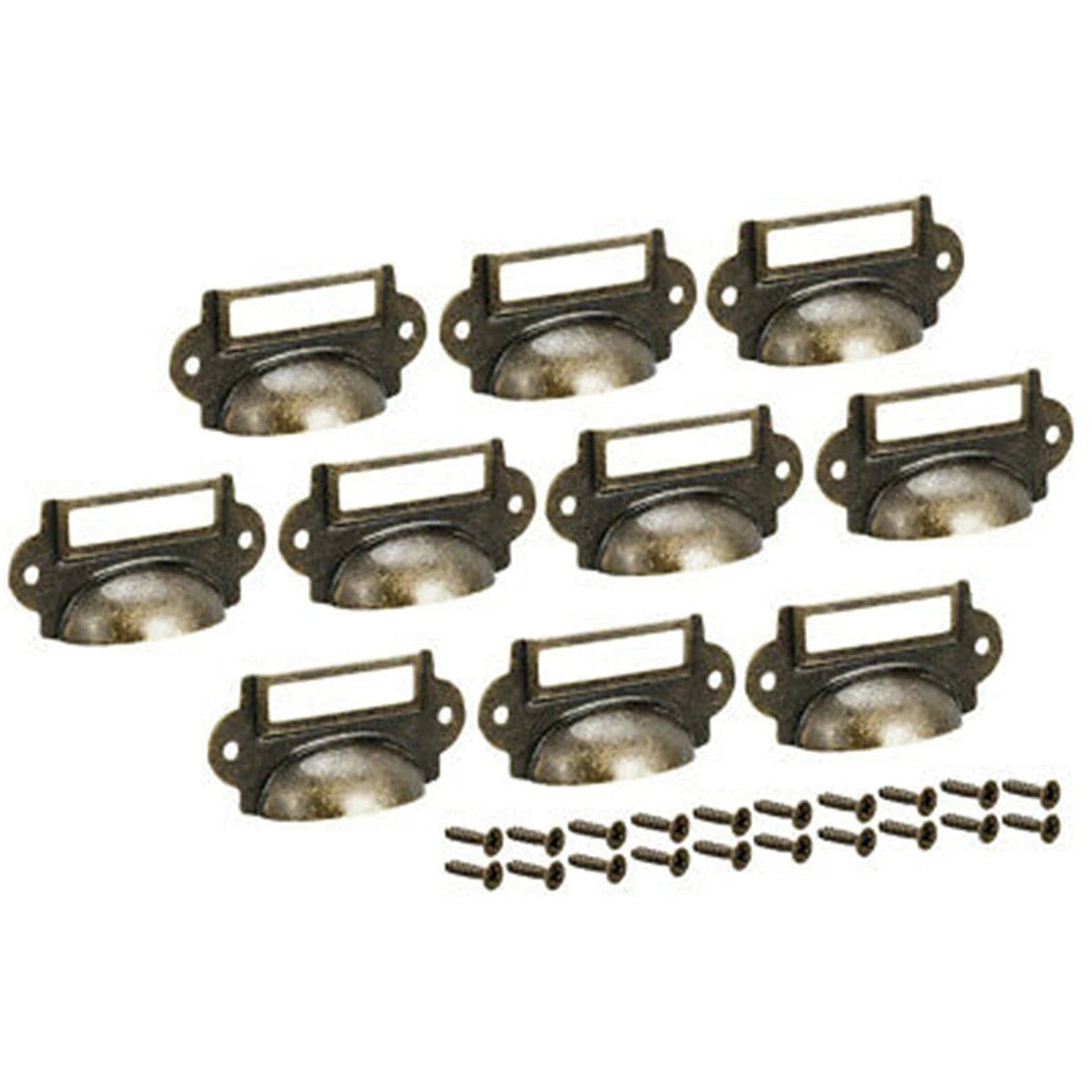 Set of 10 Antique Drawer Pull Handles for Cabinets