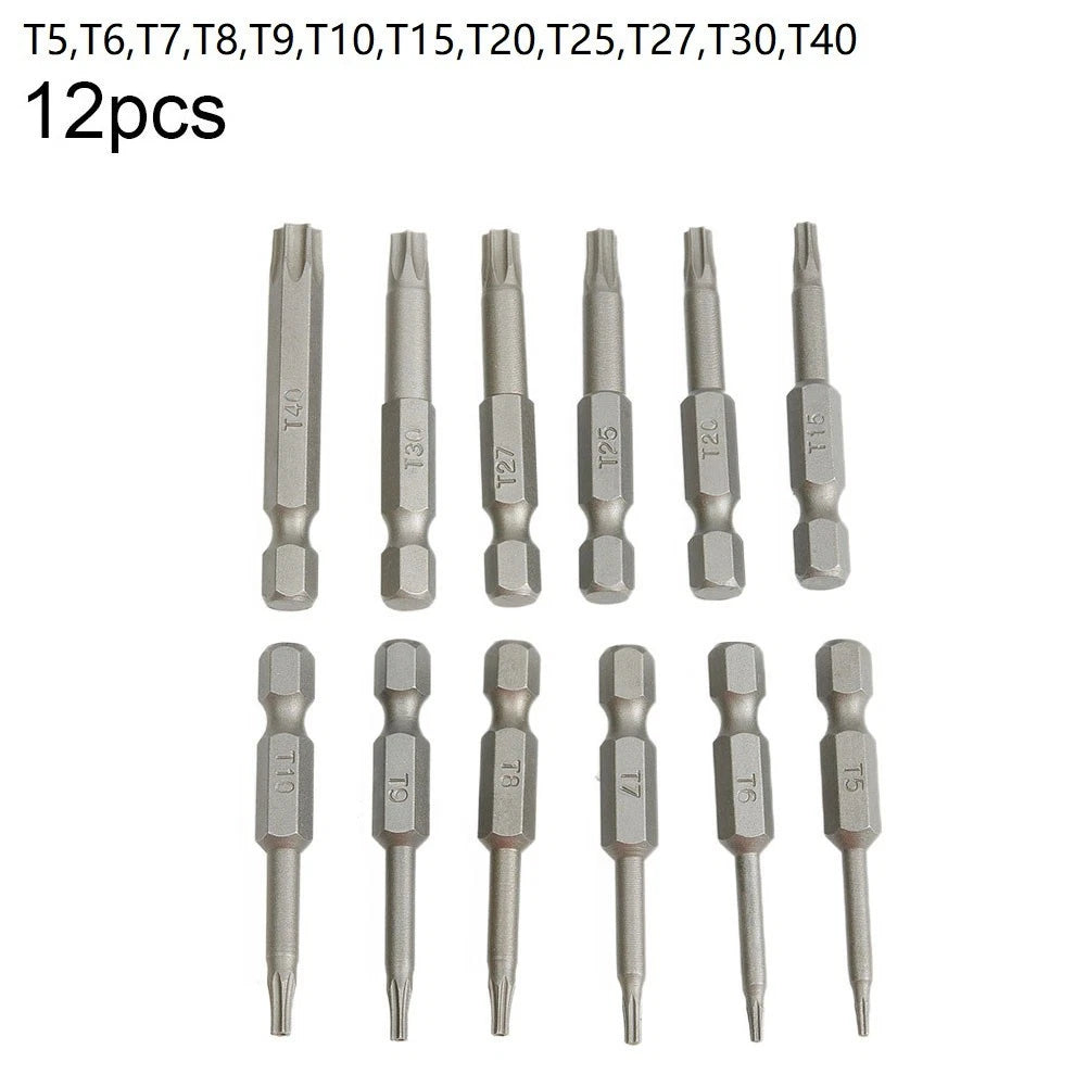 Set of 10 Alloy Steel Screw Driver Bits with Magnetic Holder
