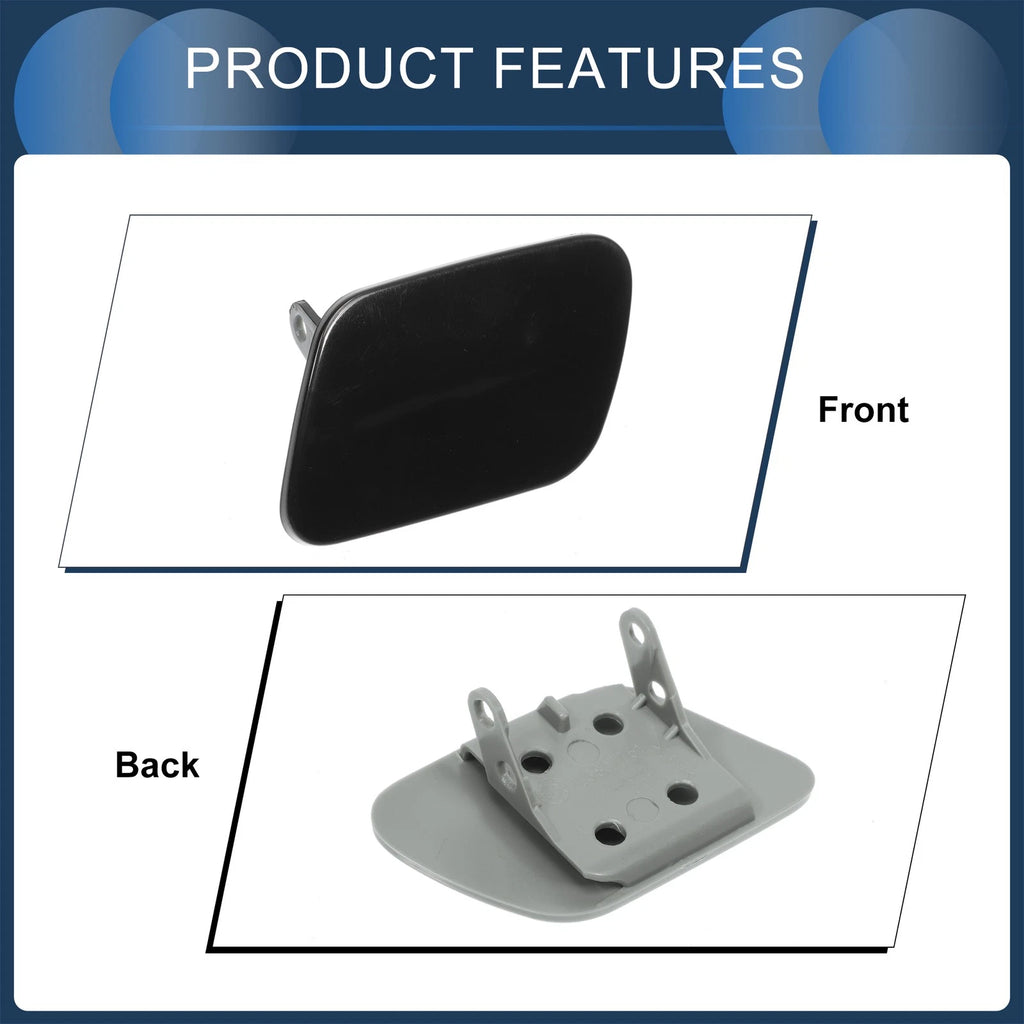 Front Left Washer Nozzle Cover Cap for Volkswagen Touareg 7L MK1 (2002–2006) Black