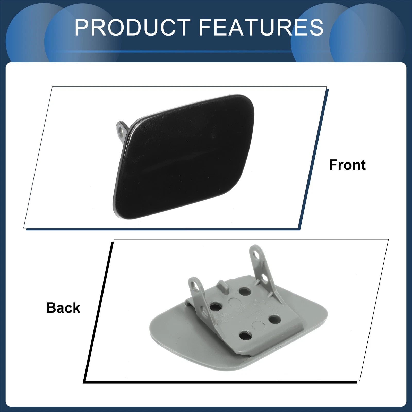 Front Left Washer Nozzle Cover Cap for Volkswagen Touareg 7L MK1 (2002–2006) Black